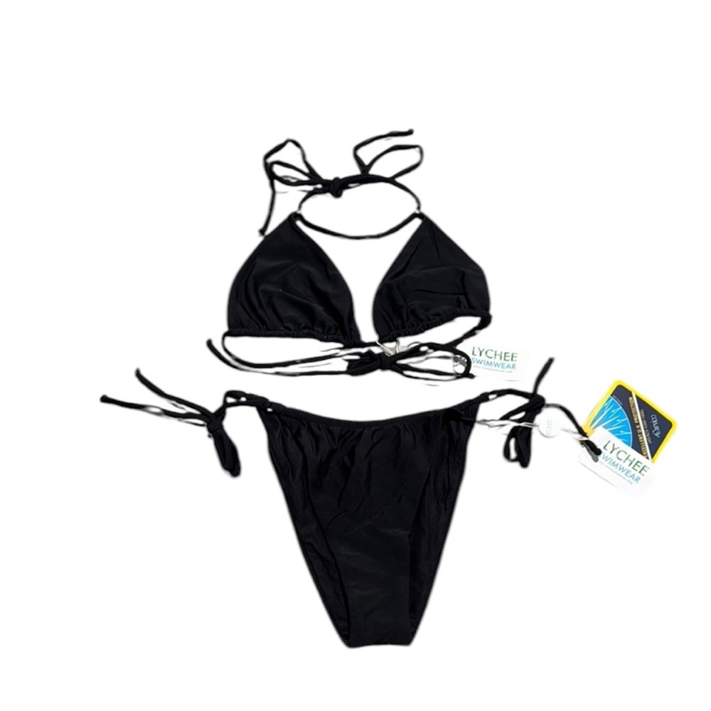 Lychee Swimwear Black Tie Bikini Set